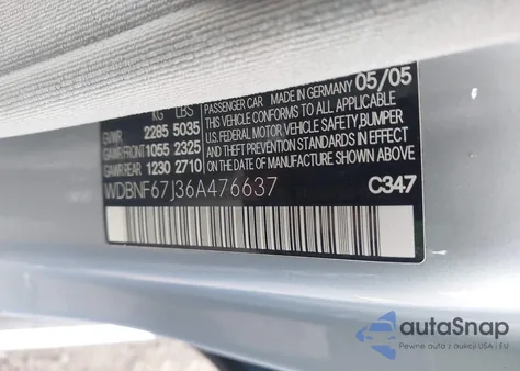 2006 Mercedes-Benz S 350 z USA, uszkodzony, nr VIN WDBNF67J36A476637